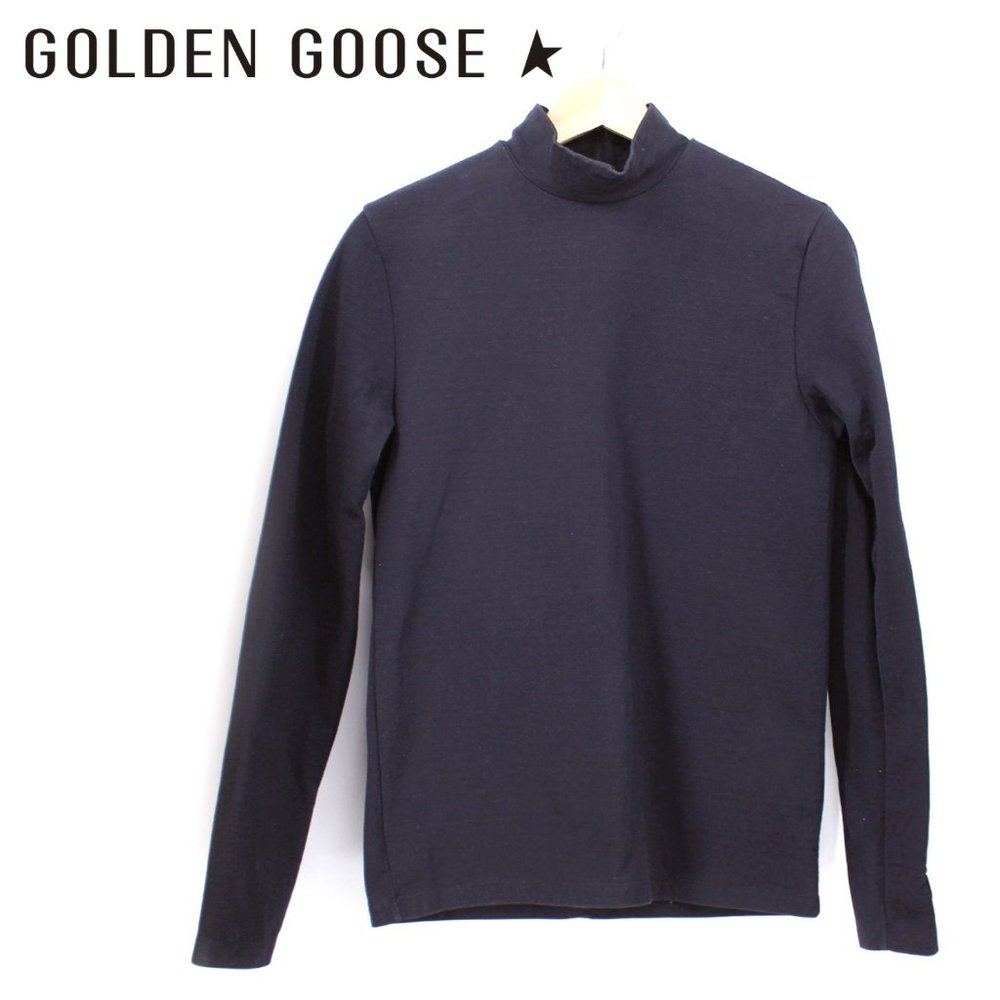 GOLDEN GOOSE Black Mock Neck Sweatshirt Back Zip Watch Cutout Top SZ XS Italy - Picture 3 of 16